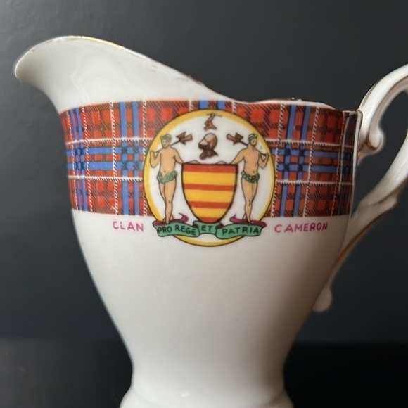 Clan Cameron Creamer Royal Standard Bonnie Scotland Bone China Cameron Tartan - Picture 8 of 8